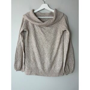 American Eagle Outfitters Cowl Neck Sweater Women's Medium Oatmeal Marl Knit M